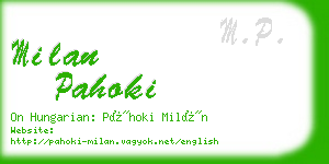 milan pahoki business card